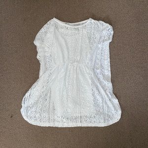 H&M girls white swim suit coverup size 8-10